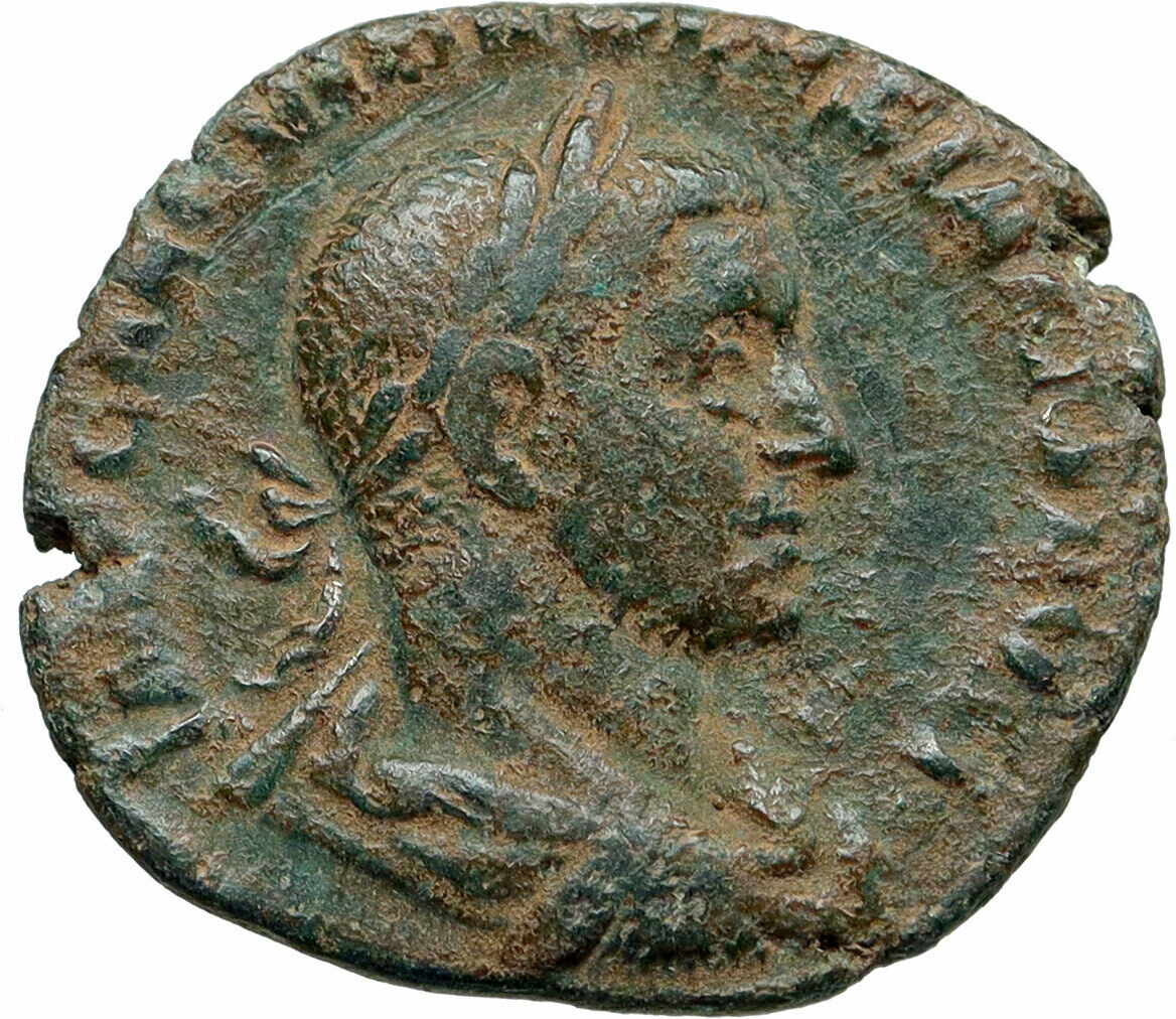 VOLUSIAN Authentic Ancient 251AD Rome Sestertius Roman Coin PAX PEACE i86819