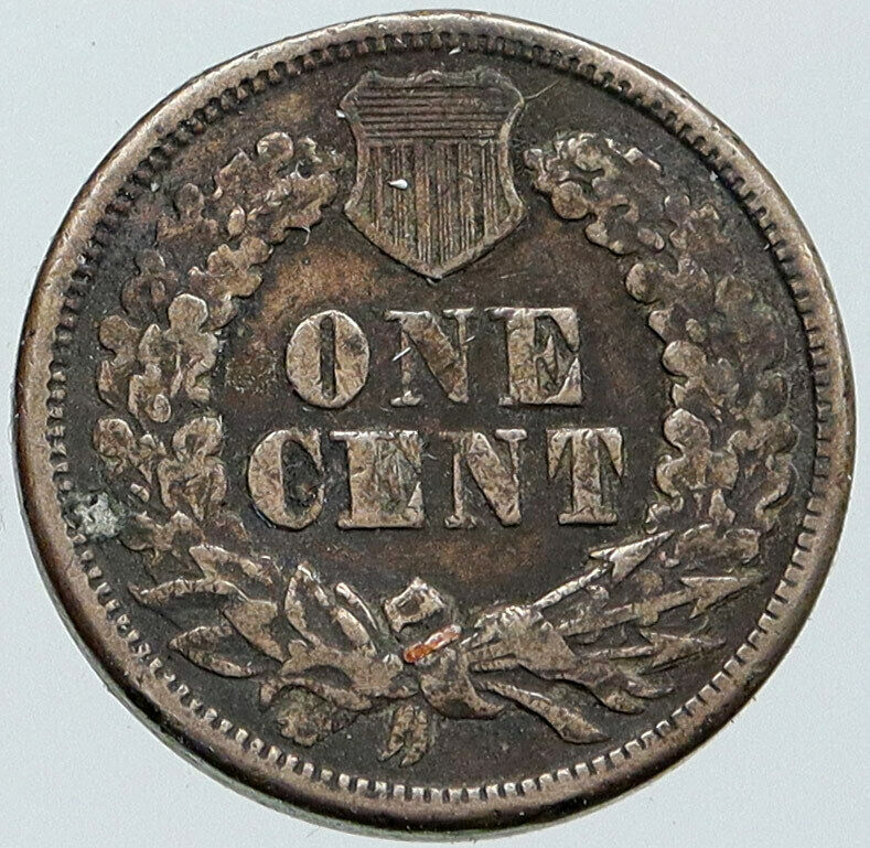 1863 United States CIVIL WAR Time PATRIOTIC with Shield VINTAGE Cent Coin i87621