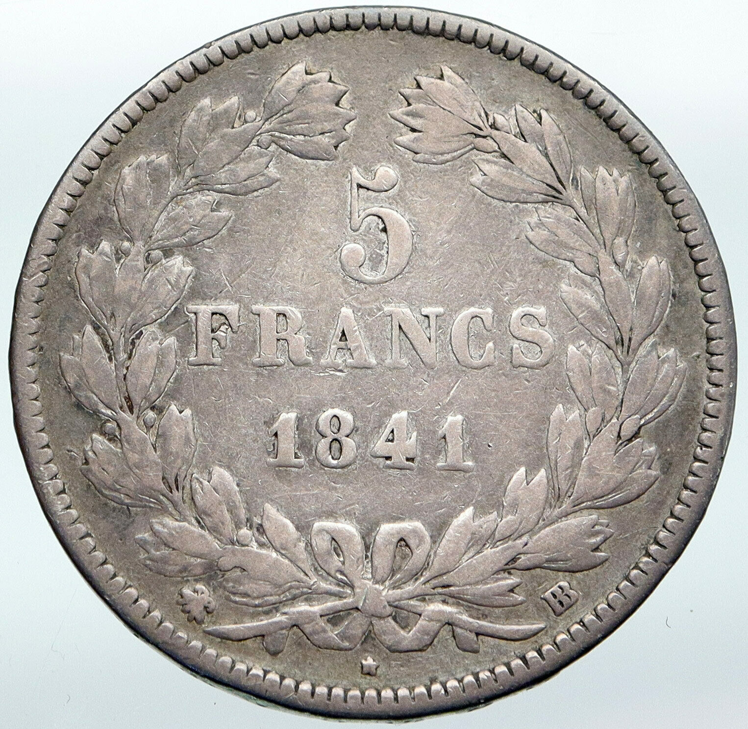 1841 FRANCE King Louis Philippe I French Antique OLD Silver 5 Francs Coin i87651