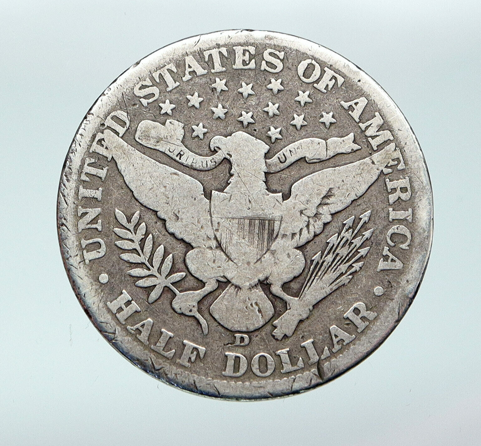 1908D UNITED STATES Barber Half Dollar Antique Silver OLD US 50 Cent Coin i87683