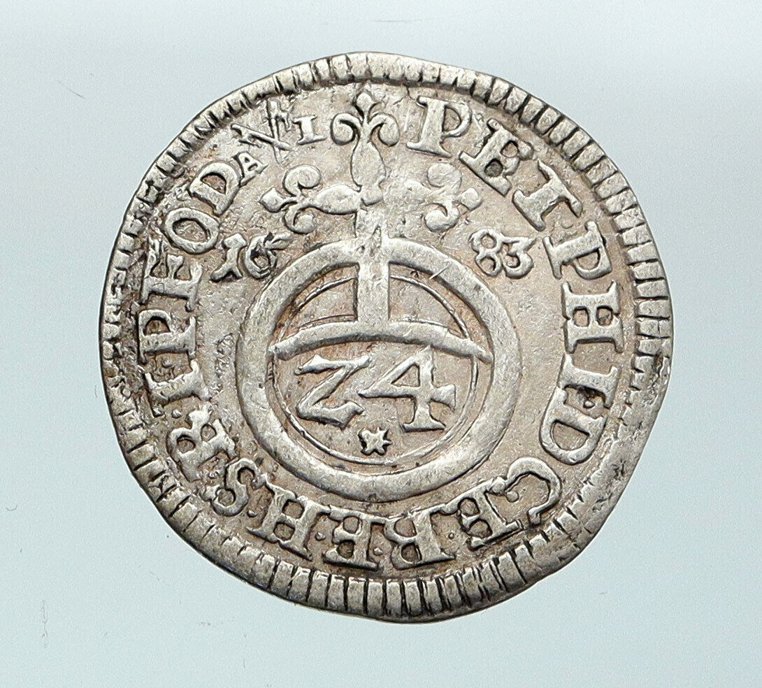 1683 GERMAN STATES BAMBERG Orb & Cross SILVER 1/24 Thaler (Groschen) Coin i87680