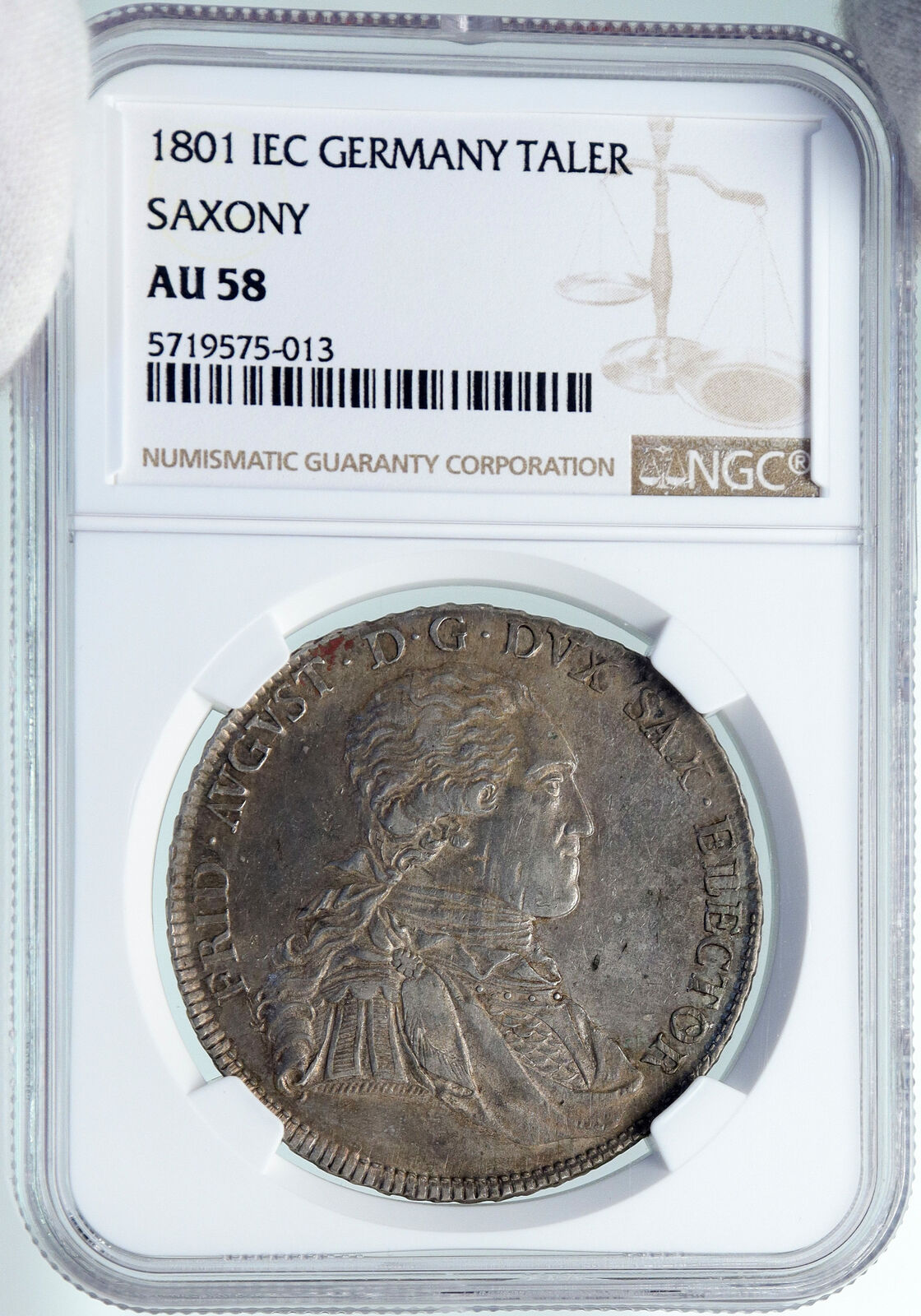 1801 GERMAN STATES - SAXONY Frederick Augustus OLD Silver Taler Coin NGC i87735