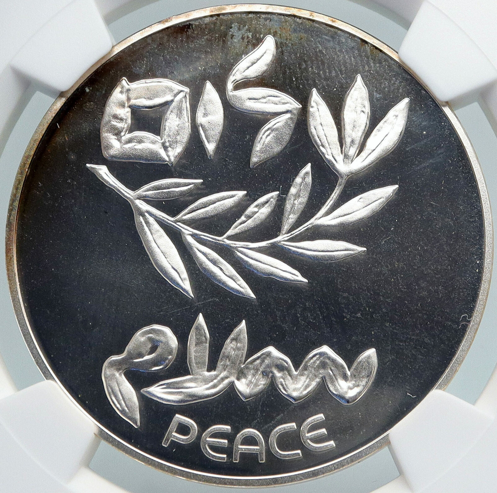 1980 ISRAEL Peace Treaty EGYPT SHALOM Vintage Silver 200 Lirot Coin NGC i87951