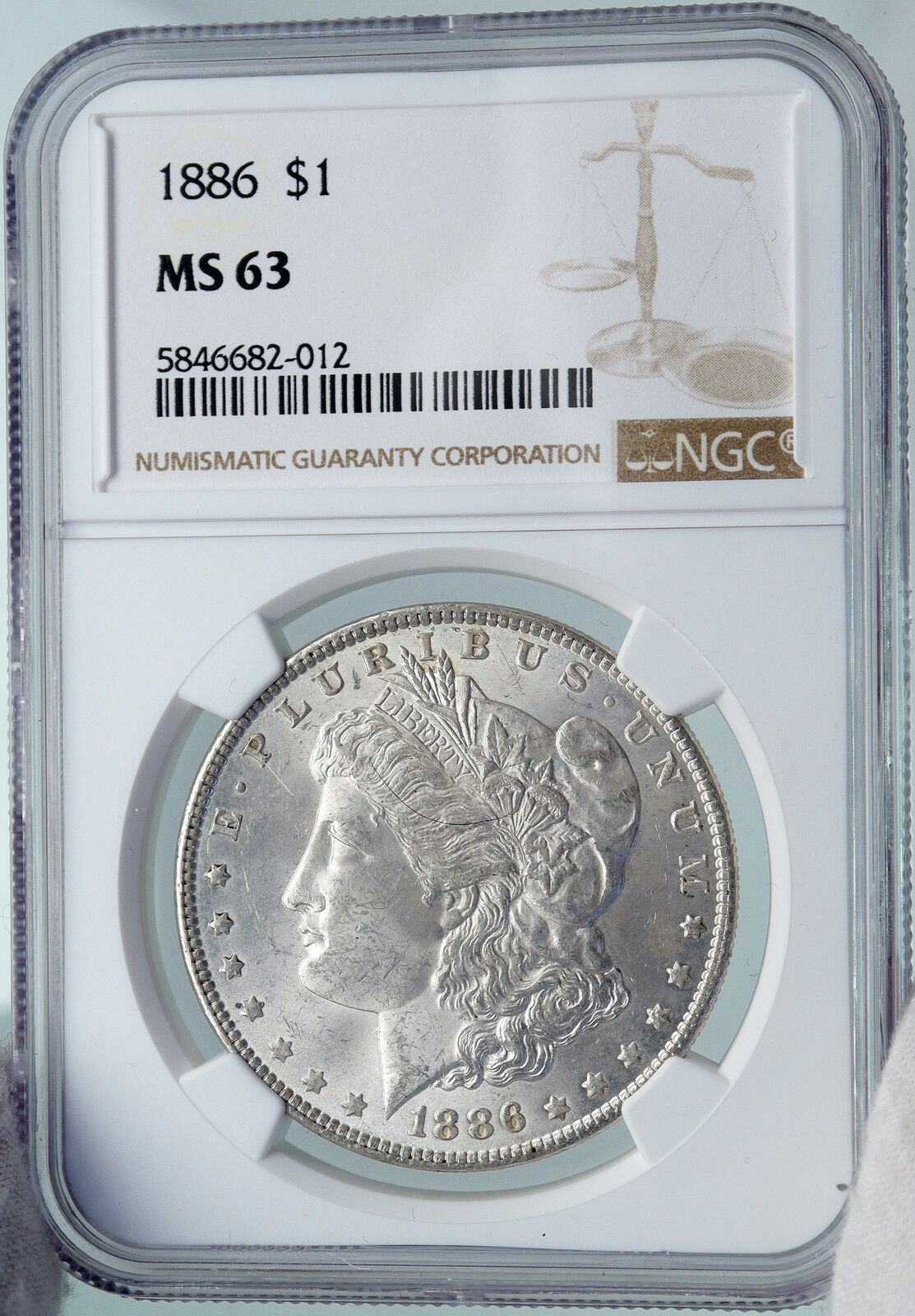 1886 UNITED STATES of America SILVER Morgan US Dollar Coin EAGLE NGC i87818