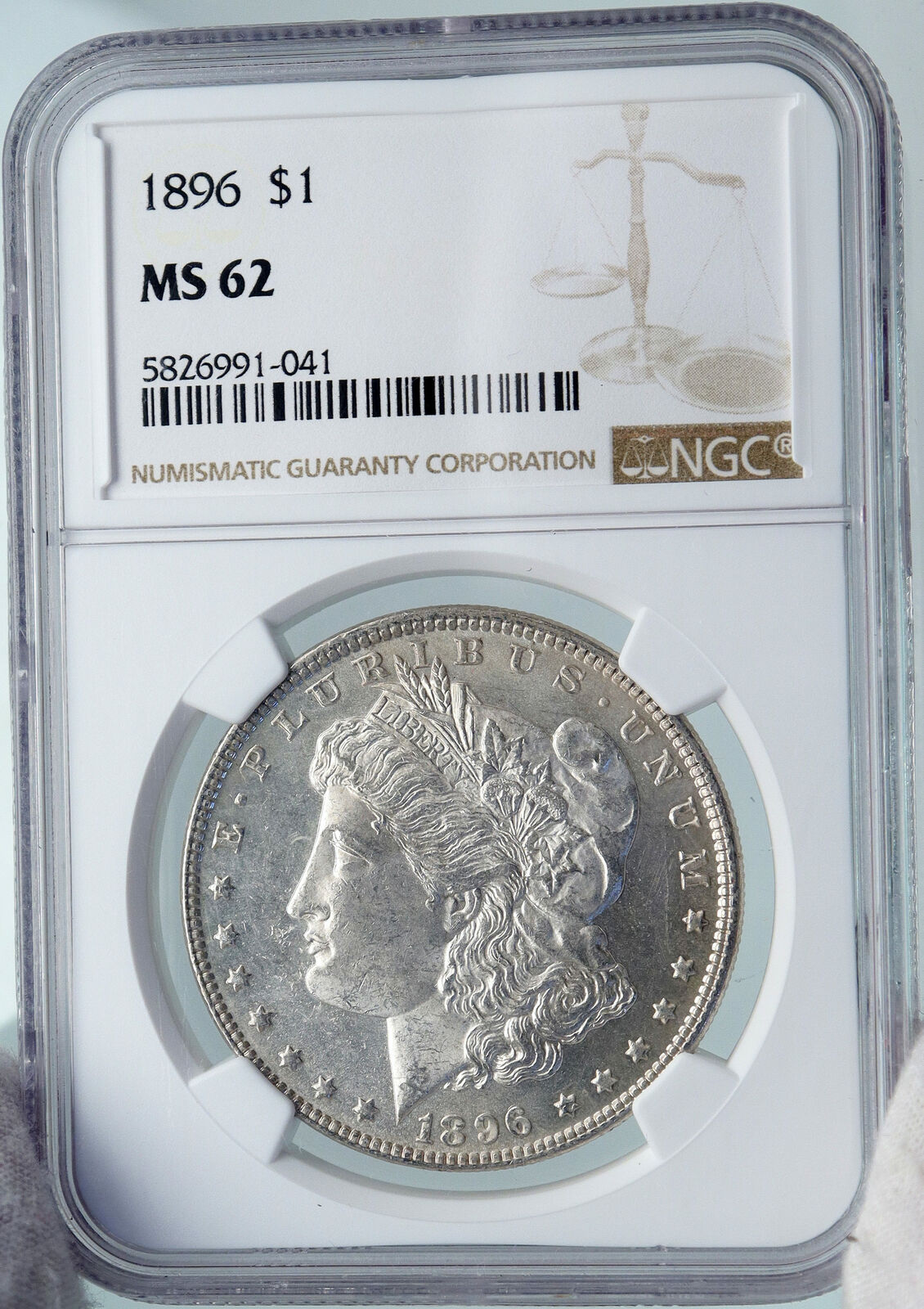 1896 UNITED STATES of America SILVER Morgan US Dollar Coin EAGLE NGC MS i87820