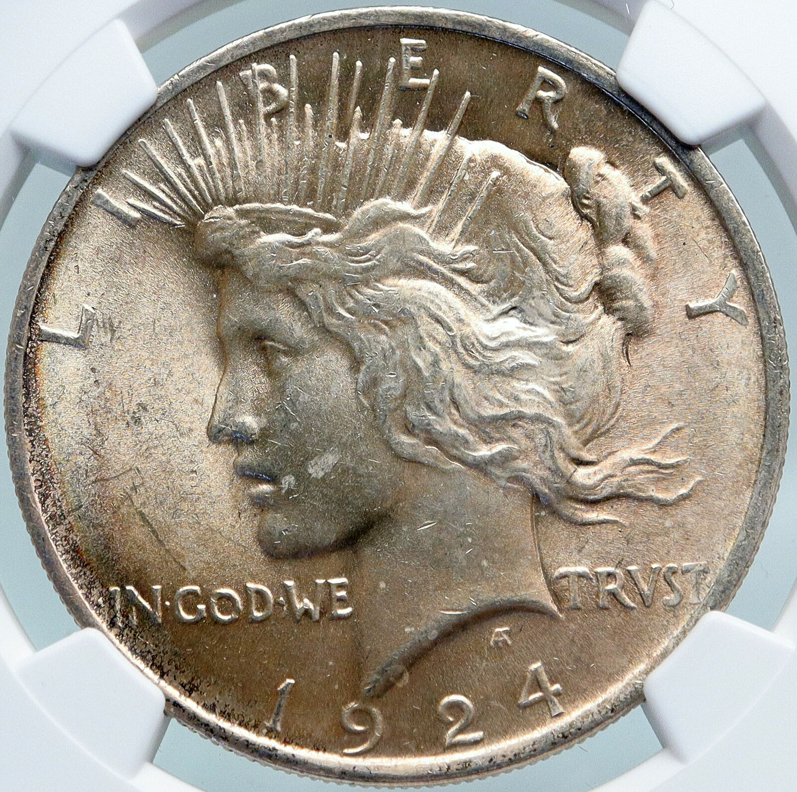 1924 USA United States Coin LIBERTY EAGLE Vintage Silver PEACE DOLLAR NGC i87813