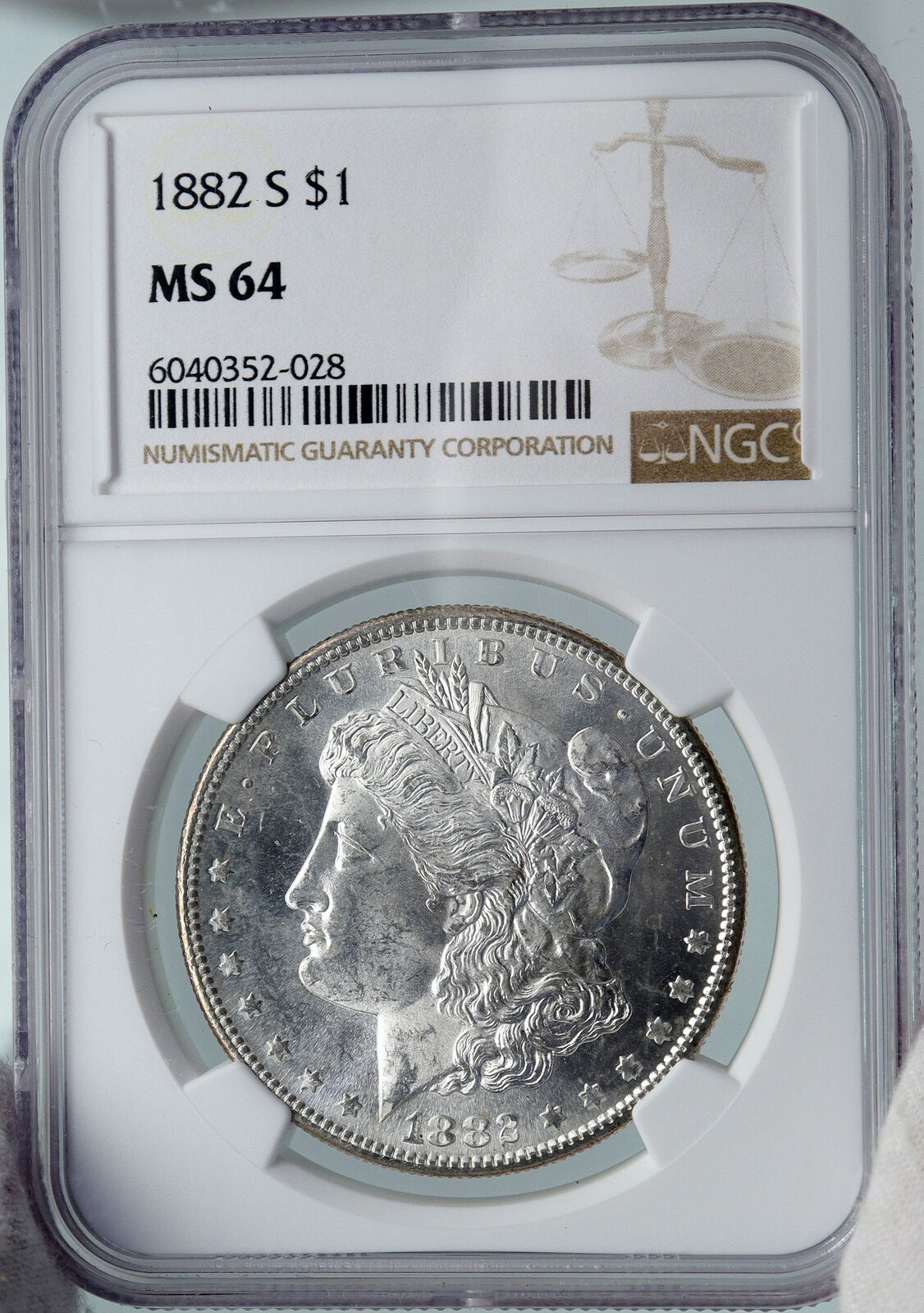 1882 UNITED STATES of America SILVER Morgan US Dollar Coin EAGLE NGC MS i87821