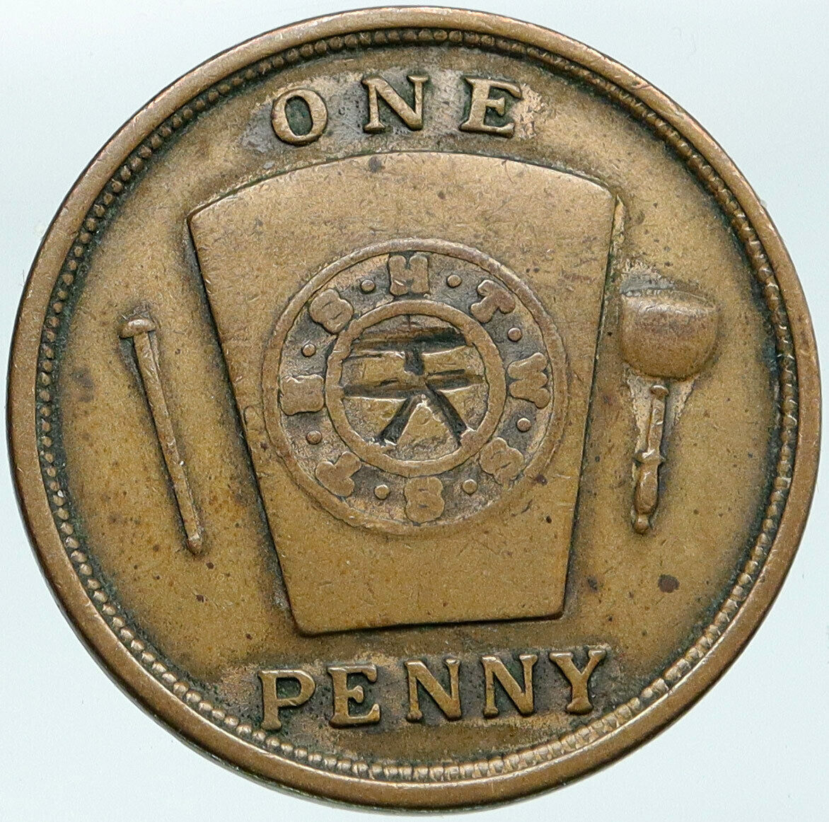 1924 USA FREEMASON Hempstead, NY Chapter No 323 Penny Masonic Penny Token i88124