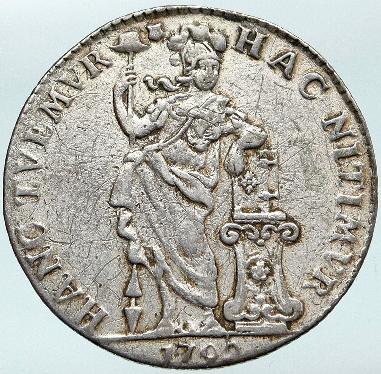 1792 Netherlands Dutch Republic Genuine OLD Antique Silver 1 Gulden Coin i88125