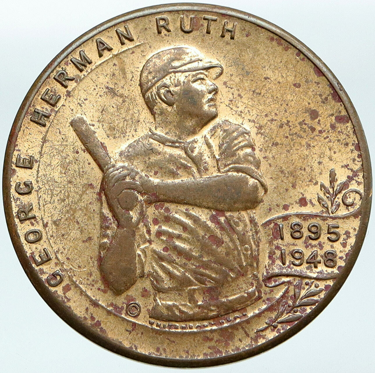 1950 USA Hempstead Babe Ruth BASEBALL Sports Memorabilia Old Token Medal i88129