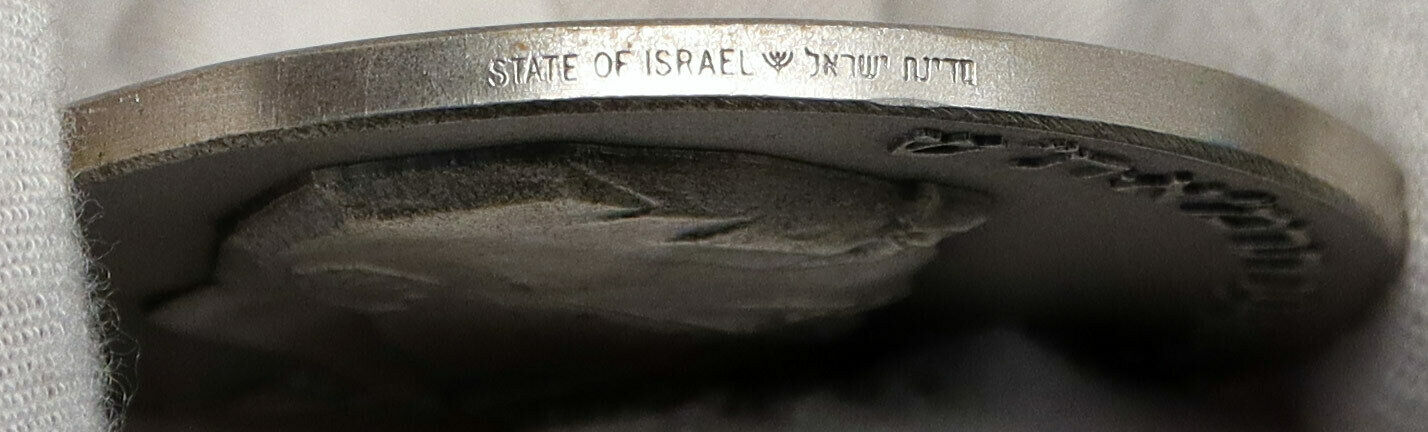 1991 ISRAEL Zev Jabotinsky Jewish Author Poet VINTAGE SILVER Medal Coin i88188