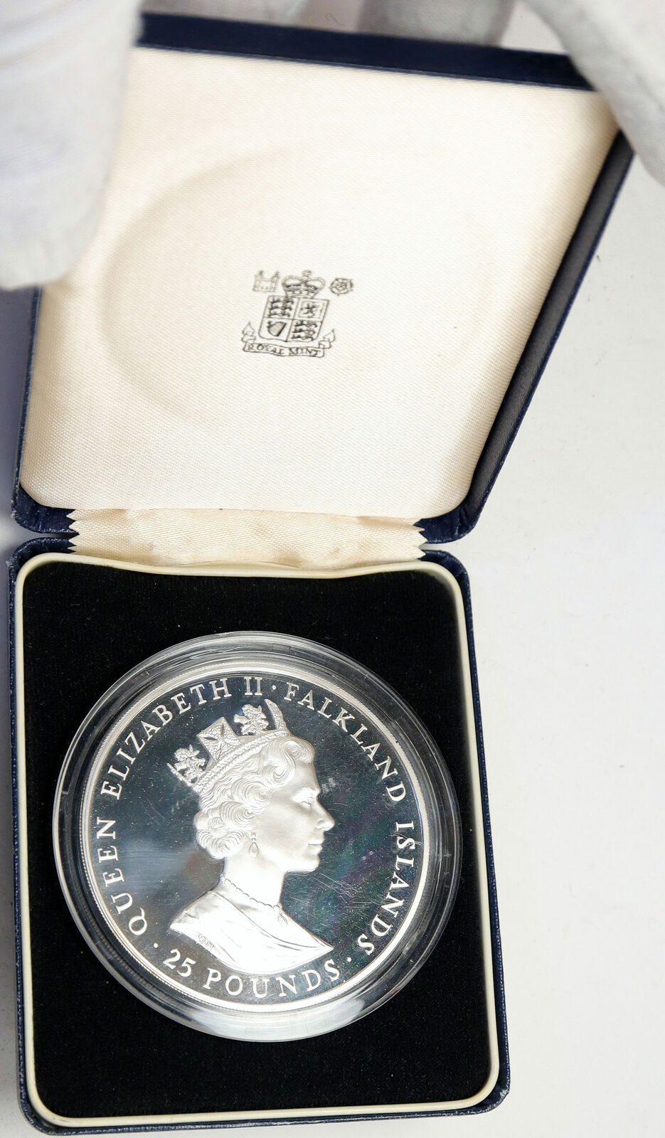 1986 FALKLAND ISLANDS Elizabeth II Royal WEDDING Proof Silver 25 Pnd Coin i88194