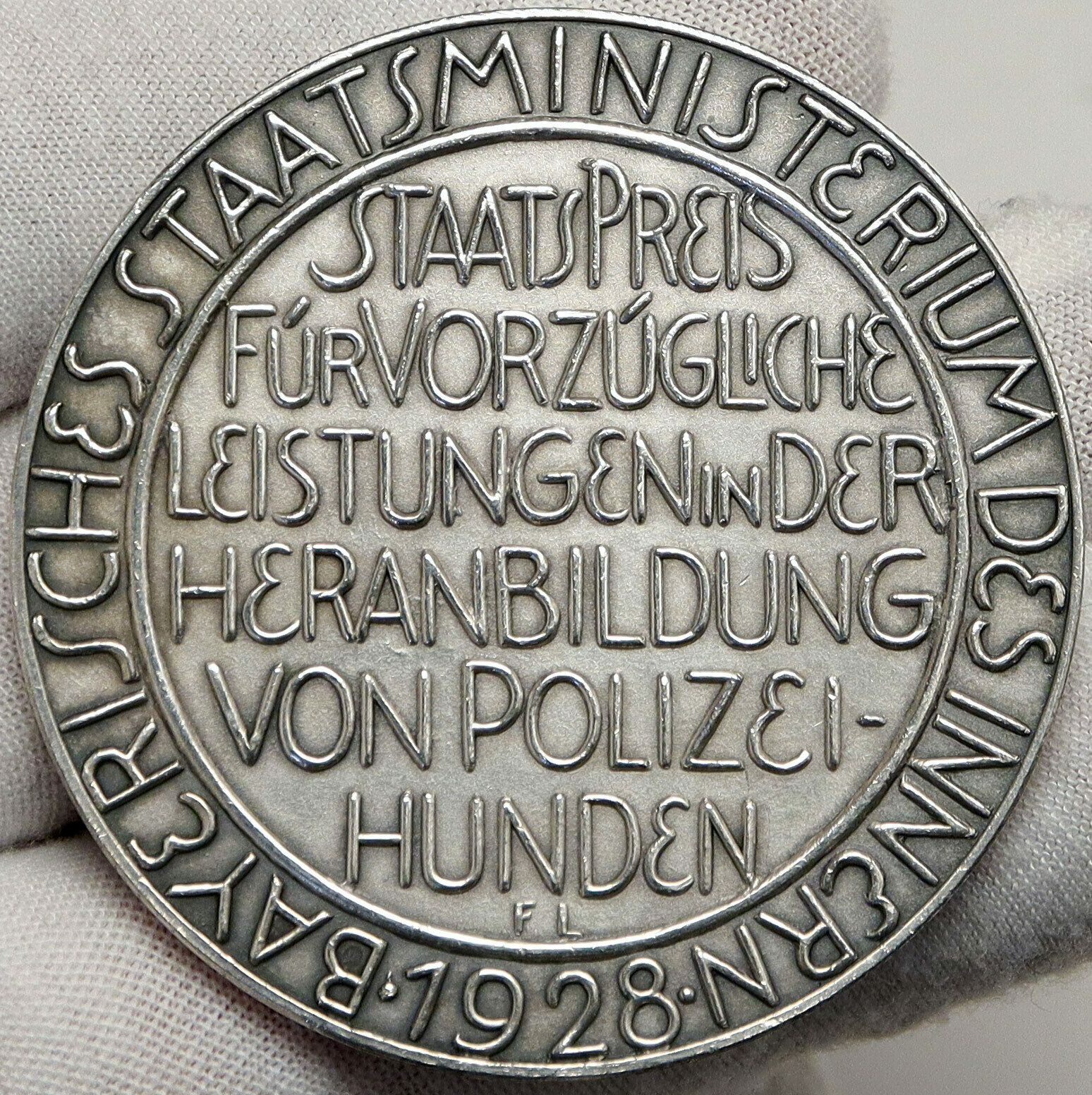 1928 GERMANY Bavarian Ministry of Interior Silver OLD German Medal Coin i88196