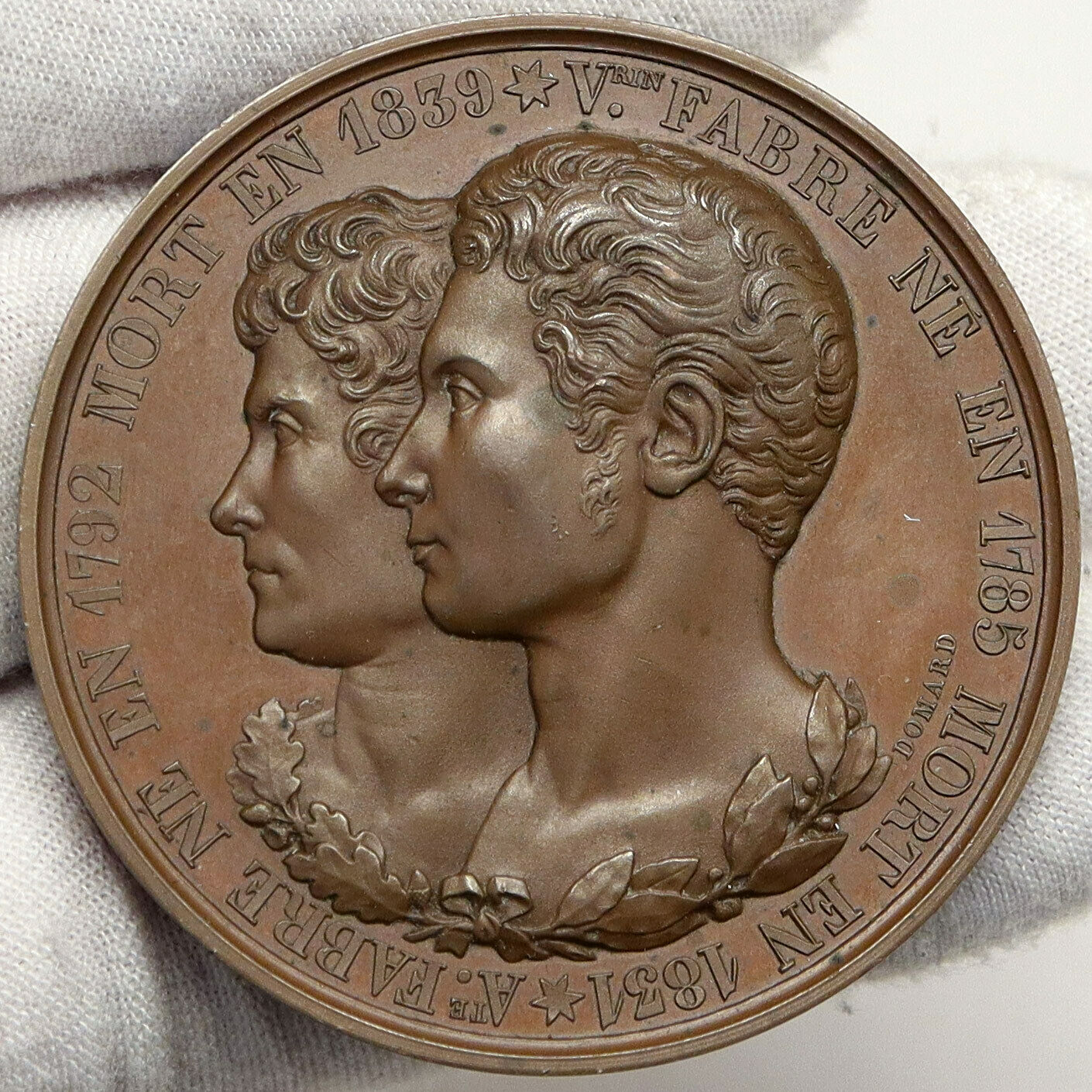 1839 FRANCE Paris VICTORIN & AUGUSTIN FABRE Antique Vintage FRENCH Medal i88182