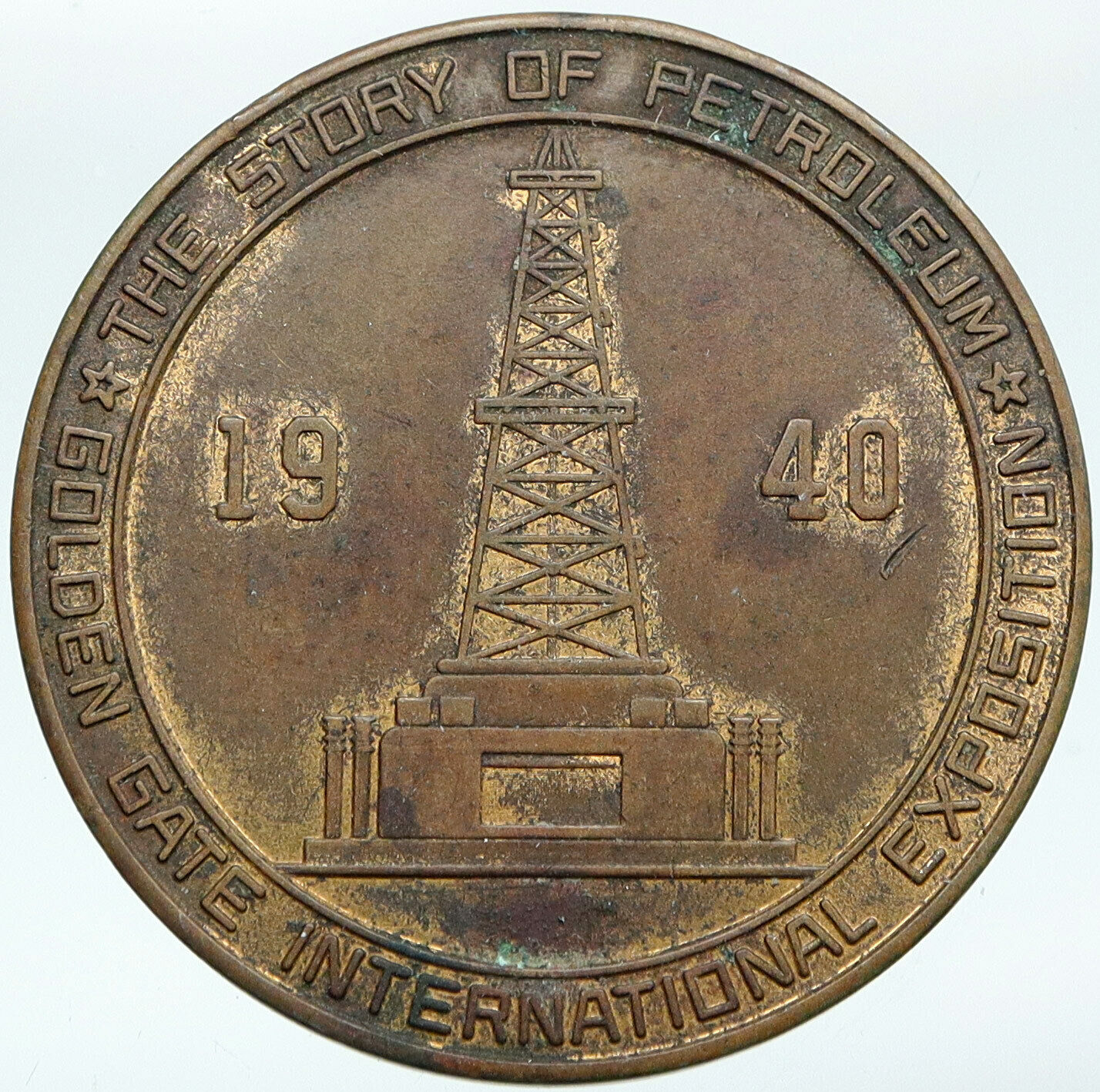 1939 USA San Francisco World FAIR Exposition GOLDEN GATE BRIDGE Old Medal i88211