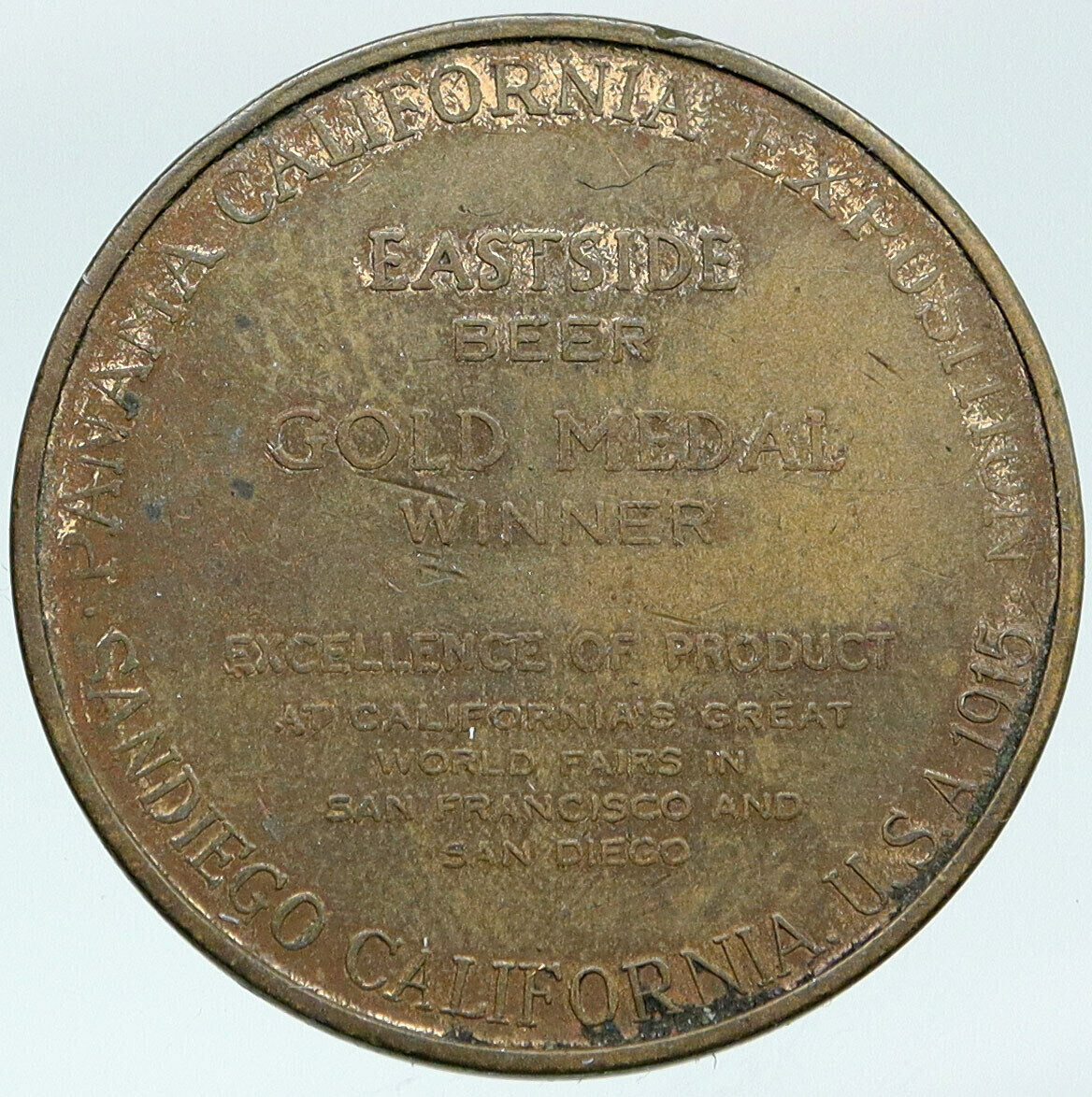 1915 USA San Francisco Panama Pacific WORLD EXPO Old Vintage Award Medal i88217