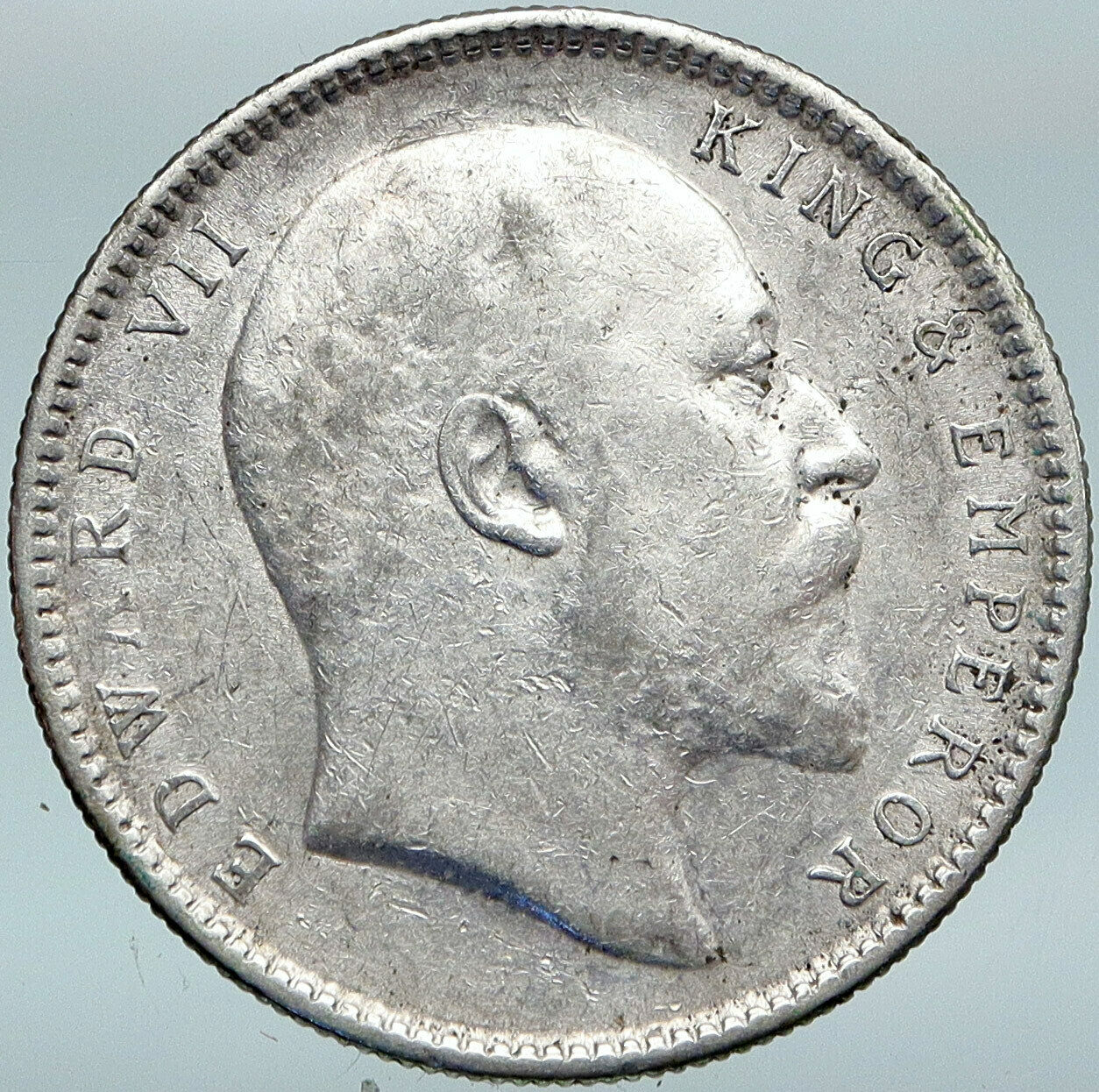 1906 King EDWARD VII of United Kingdom EMPEROR British INDIA Silver Coin i88339