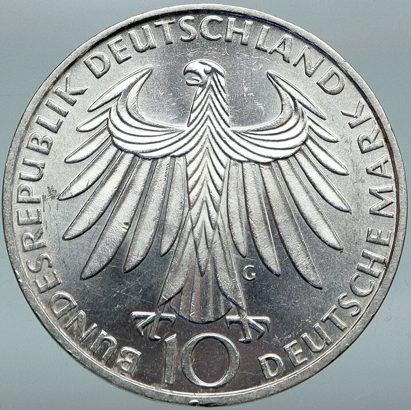 1972 Germany Munich Summer Olympics XX ATHLETES OLD Silver 10 Mark Coin i88338