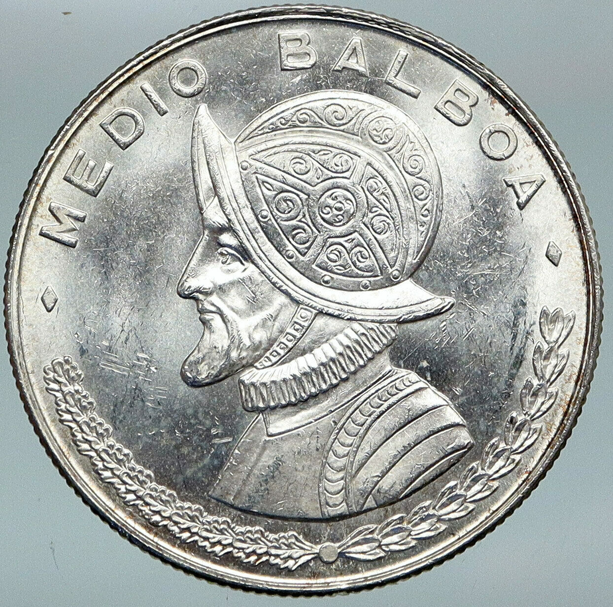 1961 PANAMA Spanish Conquistador Hero VINTAGE OLD Silver 1/2 BALBOA Coin i88346