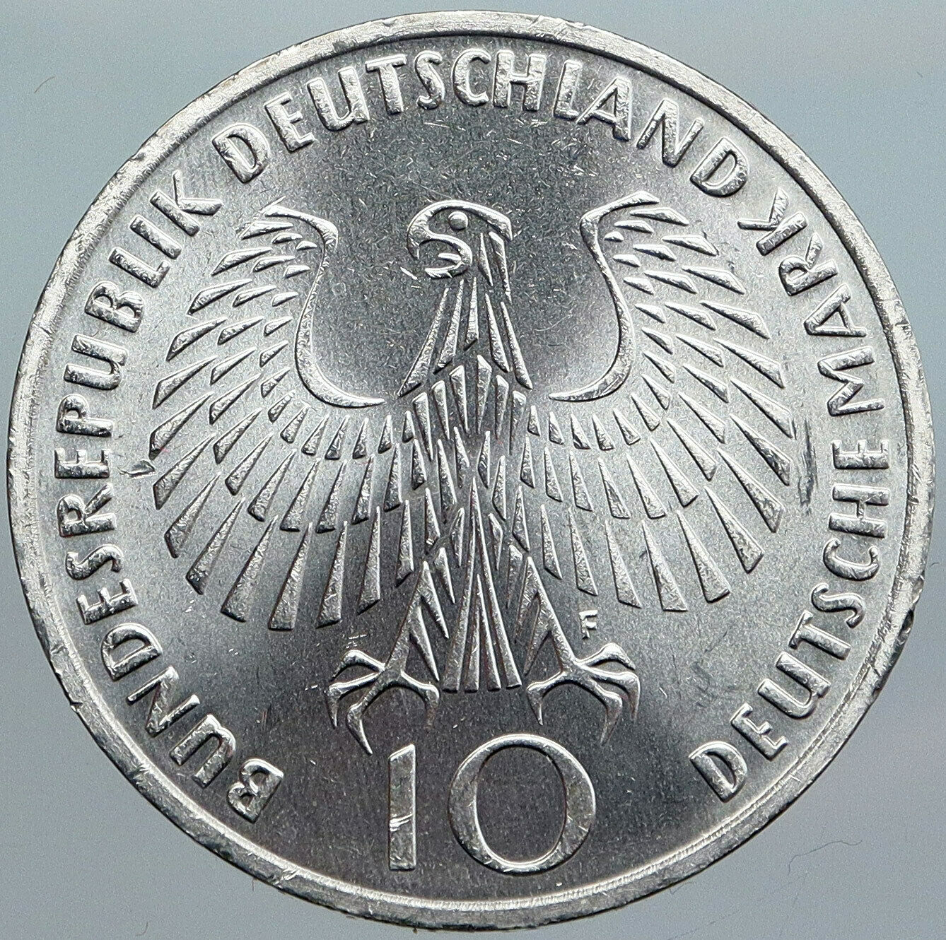 1972 F Germany Munich Summer Olympic Antique Vintage Silver 10 Mark Coin i88081