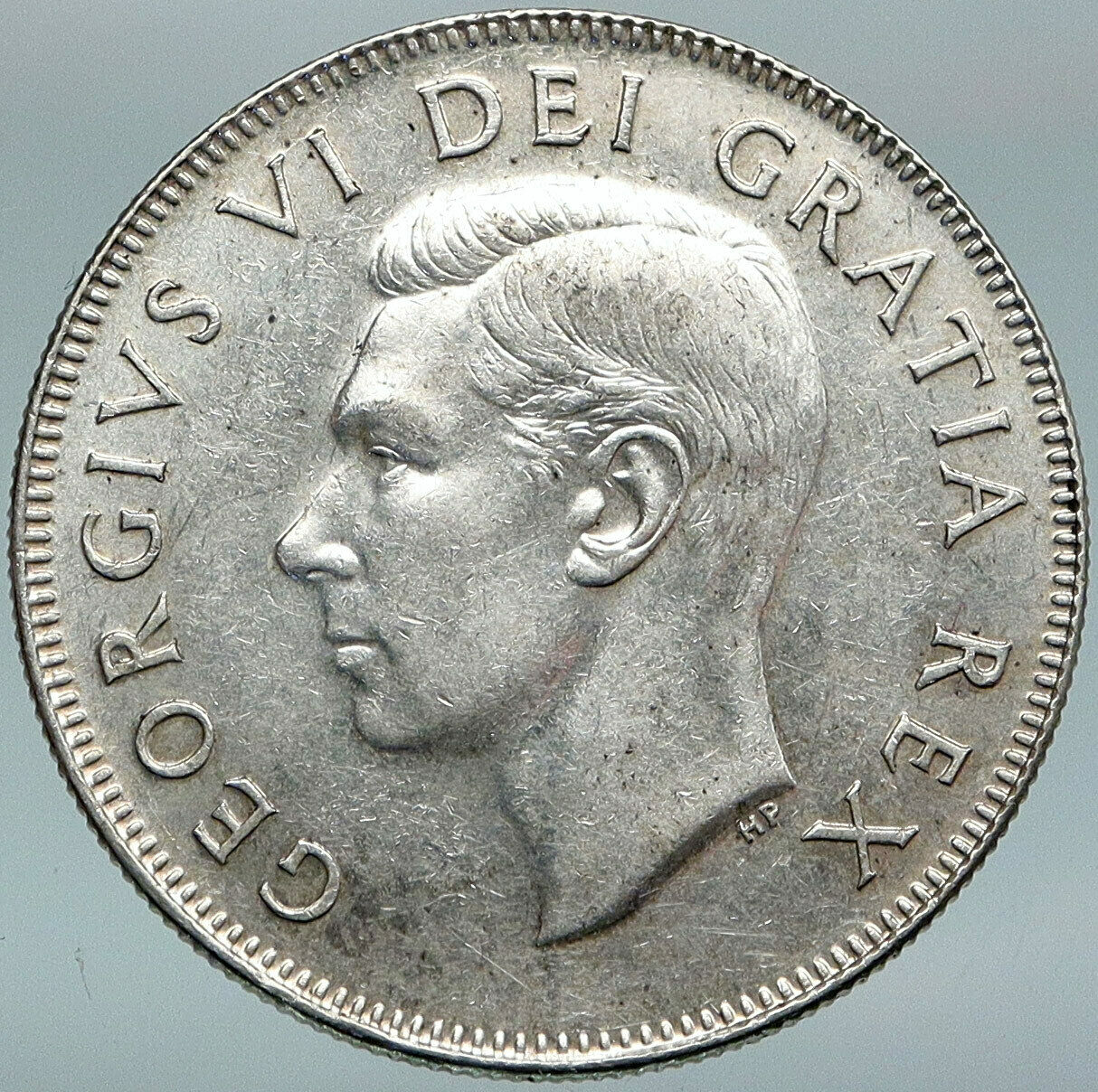 1951 CANADA UK King GEORGE VI Lions Crown Large Old SILVER 50 Cents Coin i88345