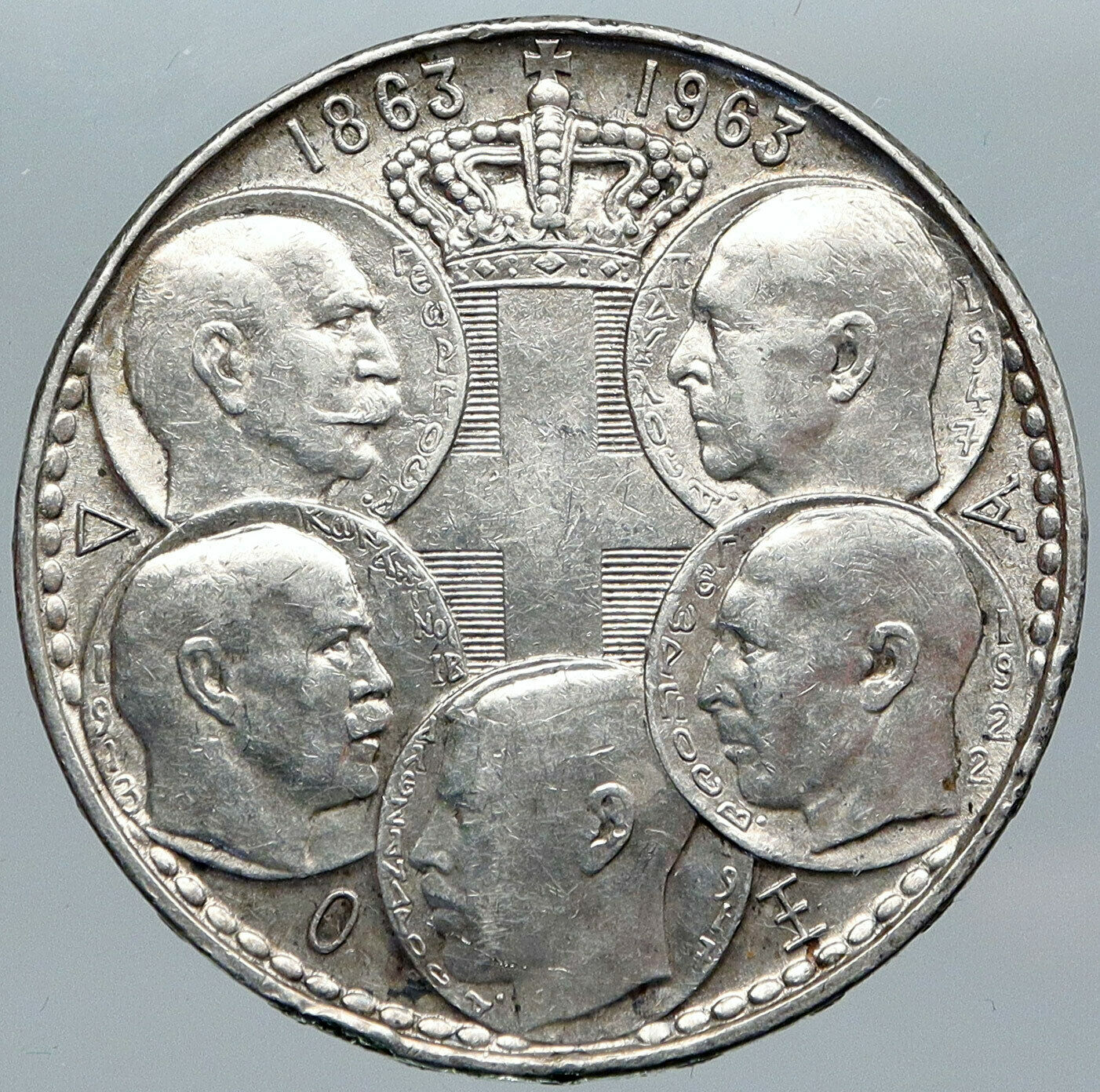 1963 GREECE PAUL GEORGE I II ALEXANDER CONSTANTINE Silver 30 Drachma Coin i88465