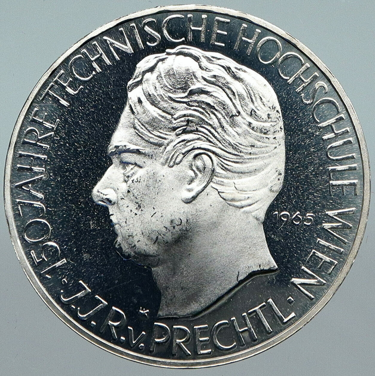 1965 AUSTRIA Vienna Tech School J J von Prechtl Silver 25 Schilling Coin i88520