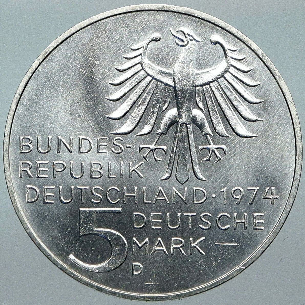 1974 GERMANY Immanuel Kant Philosopher VINTAGE Silver German 5 Mark Coin i88533