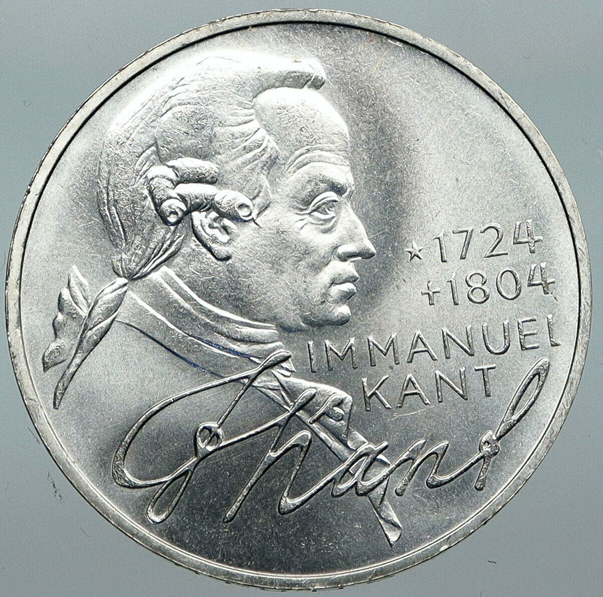 1974 GERMANY Immanuel Kant Philosopher VINTAGE Silver German 5 Mark Coin i88542