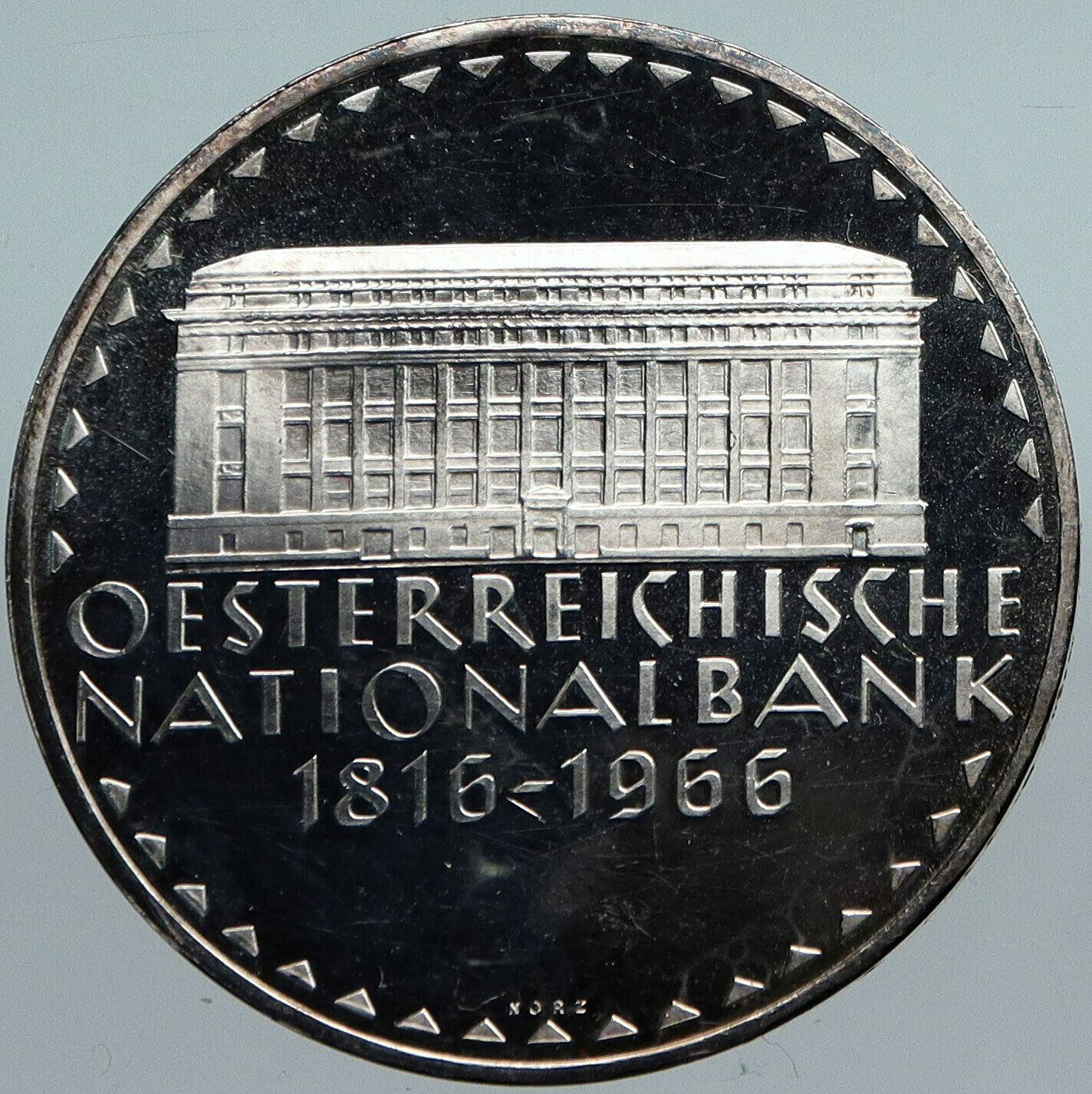 1966 AUSTRIA National Bank Building PROOF Silver 50Shilling Austrian Coin i88500