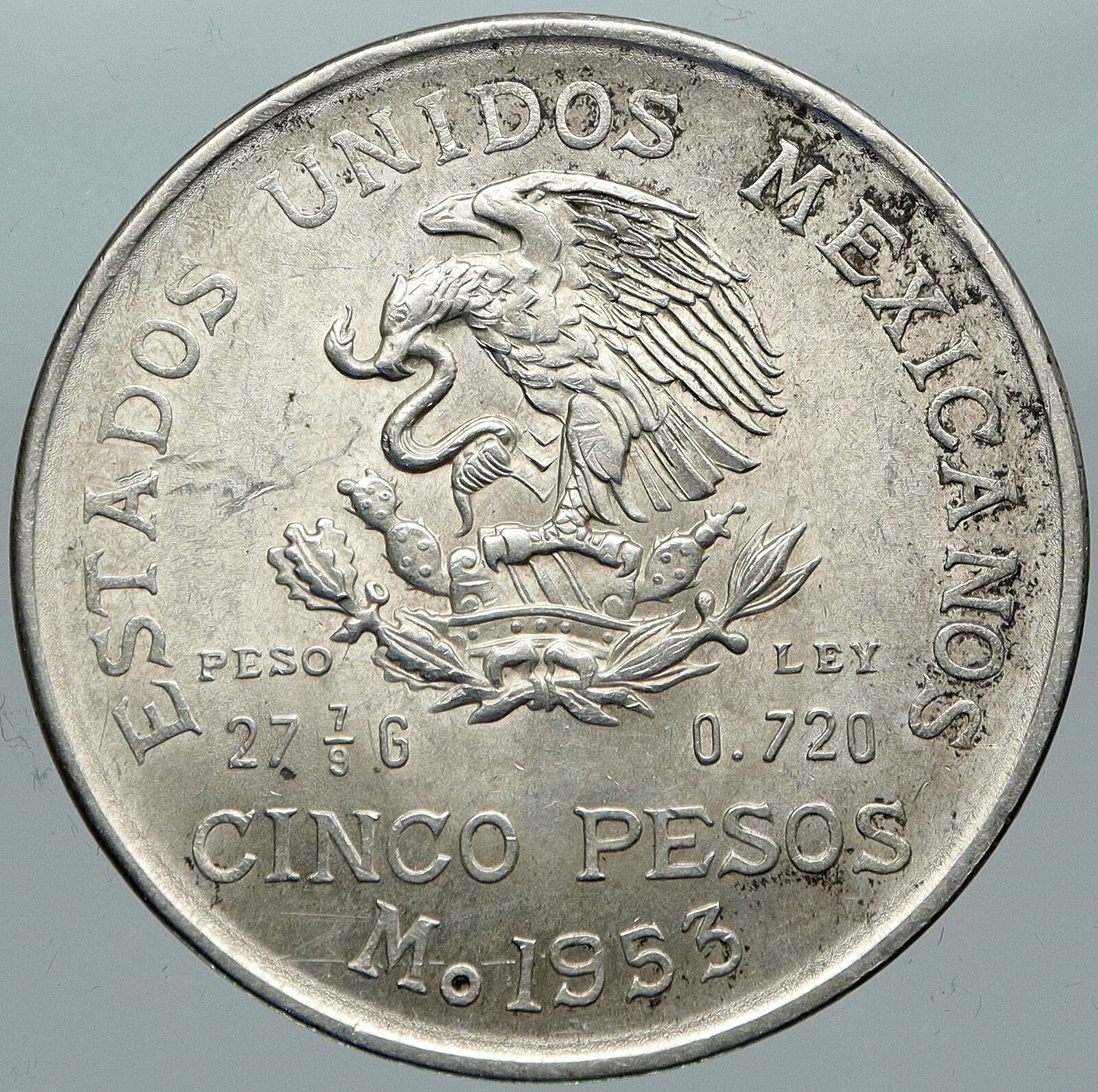 1953 MEXICO Mexican Independence War Hero HIDALGO on Big 4cm Silver Coin i88462