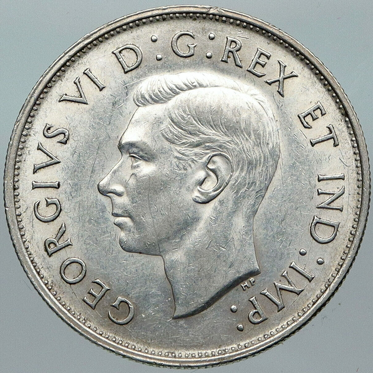 1941 CANADA WWII Time UK King GEORGE VI Coat-of-Arms SILVER 50 Cents Coin i88455