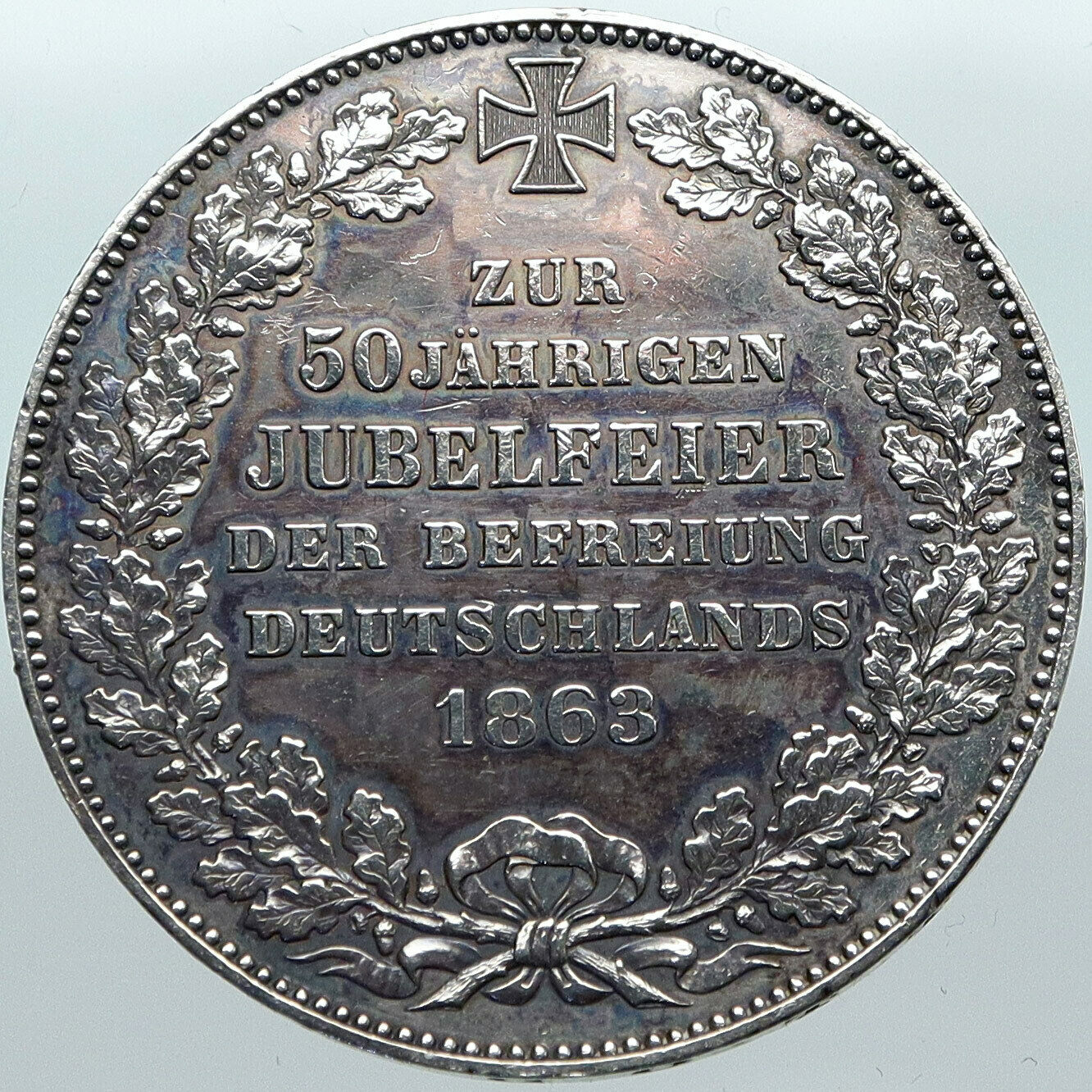 1863 GERMANY Liberation VINTAGE OLD German Silver Medal Coin i88382