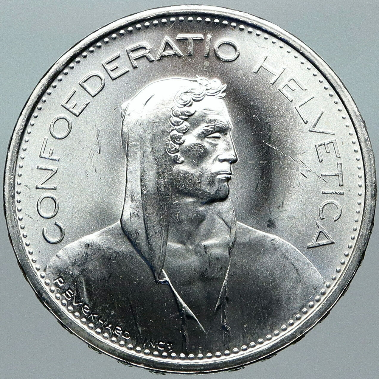 1966 B Switzerland Founding HERO WILLIAM TELL 5 Francs Silver Swiss Coin i88448