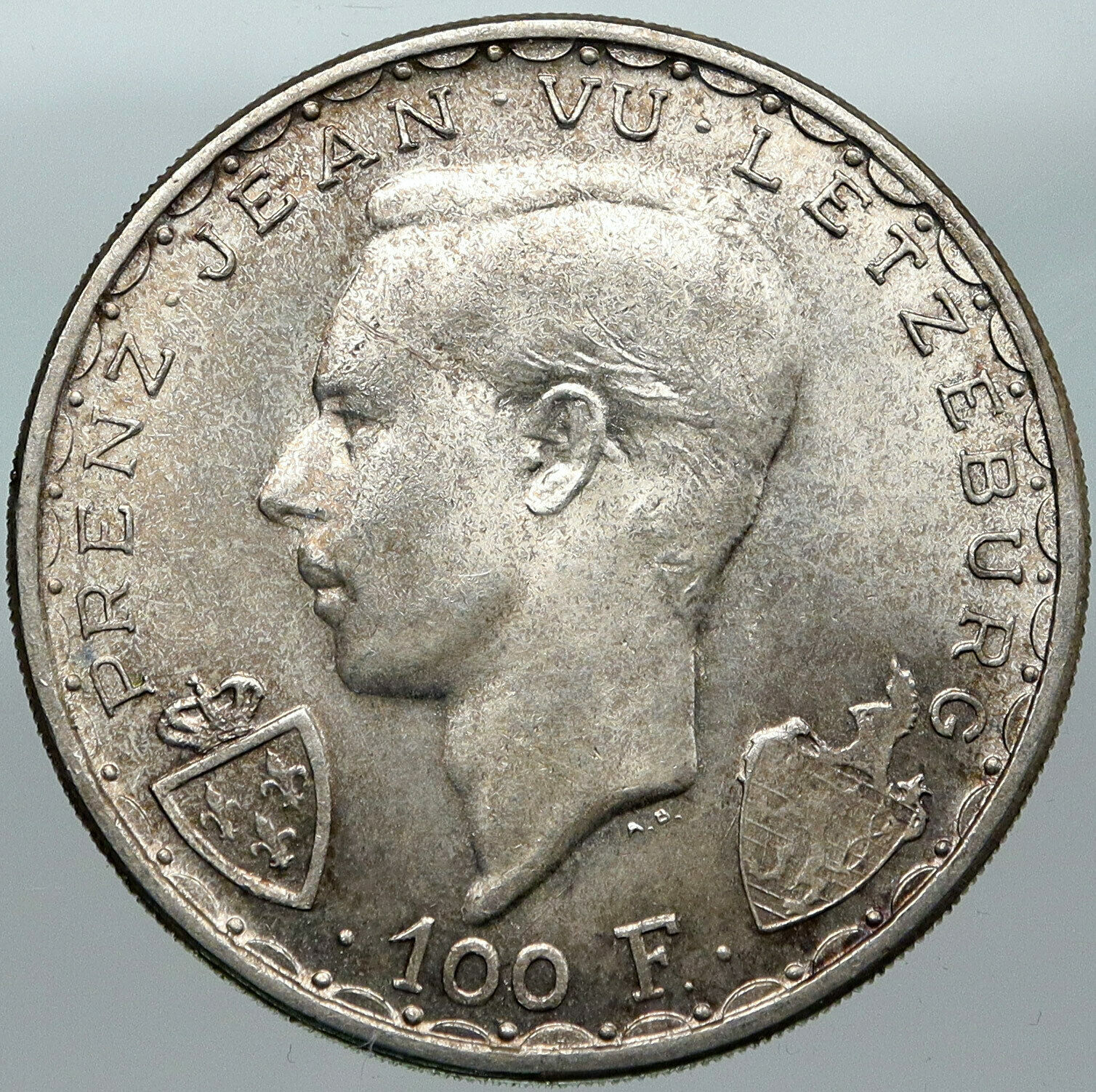 1946 LUXEMBOURG Duchess Charlotte John the Blind VINTAGE Silver 100F Coin i88389