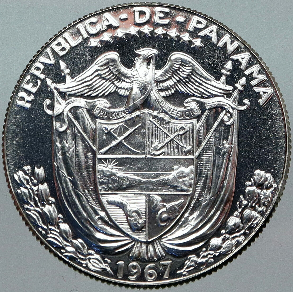 1967 PANAMA Spanish Conquistador Hero VINTAGE OLD Silver 1/2 BALBOA Coin i88414