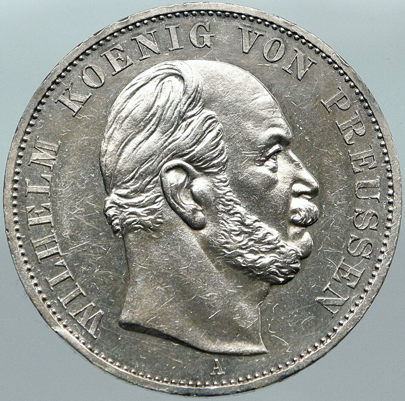 1871 GERMANY GERMAN STATES PRUSSIA WILHELM I Defeated France Silver Coin i88423