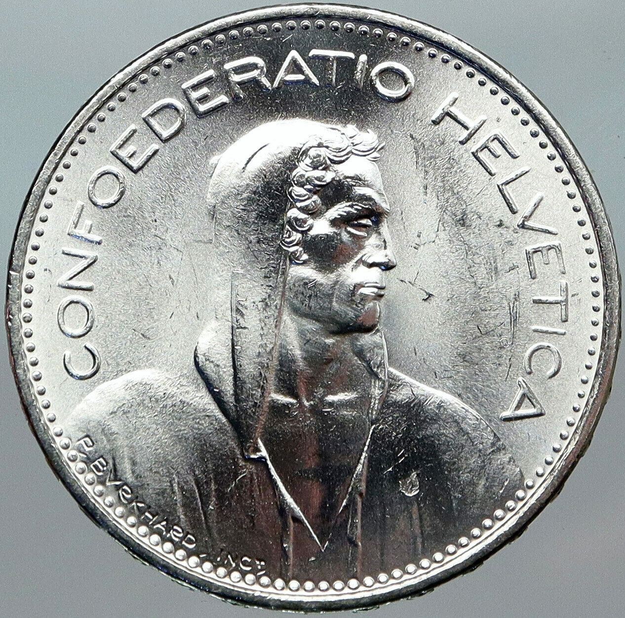 1965 Switzerland Founding HERO WILLIAM TELL 5 Francs Silver Swiss Coin i88422