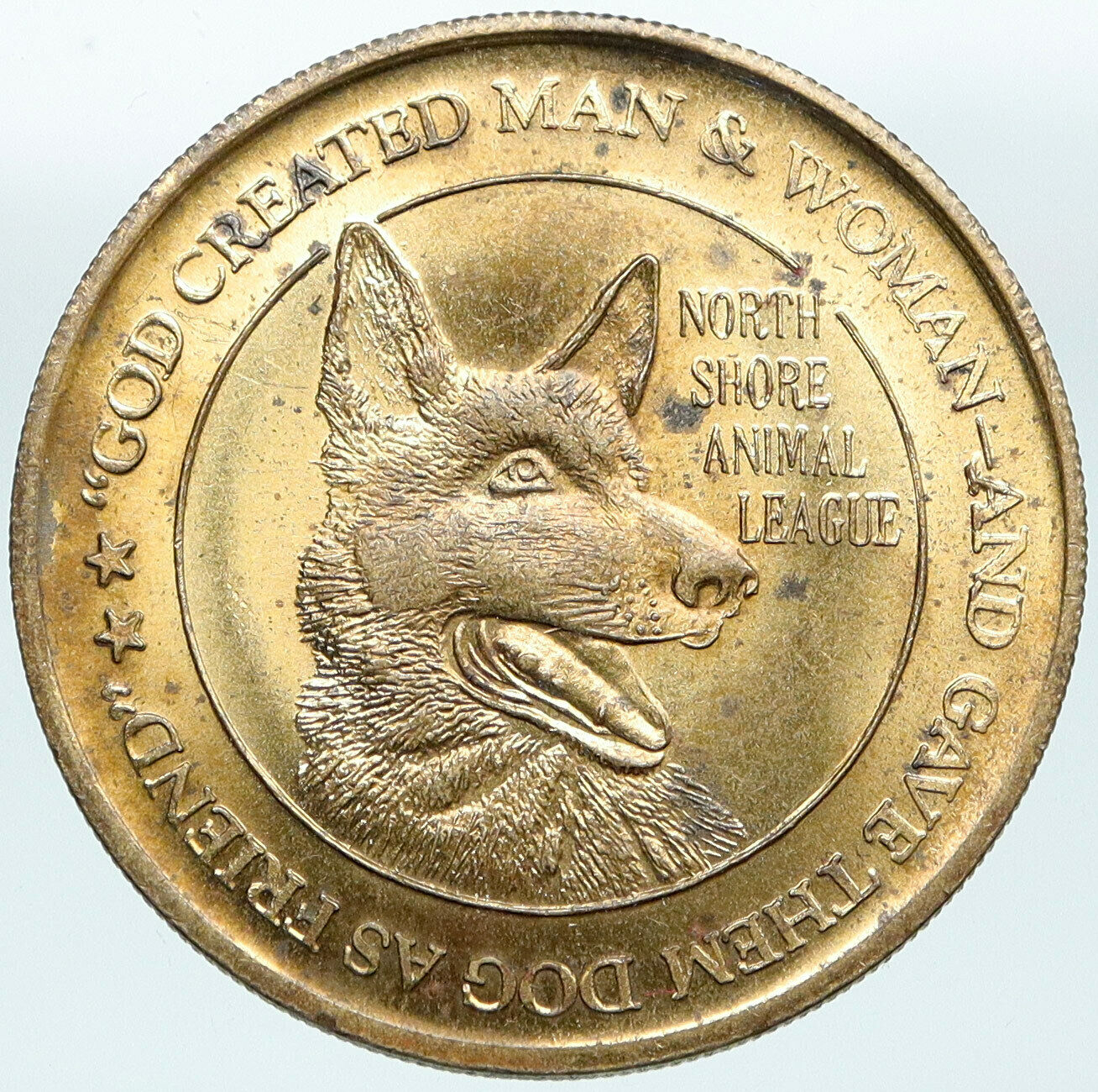 1930s UNITED STATES USA Animal Shelter Dog & Cat CUTE PETS Medal Token i88315