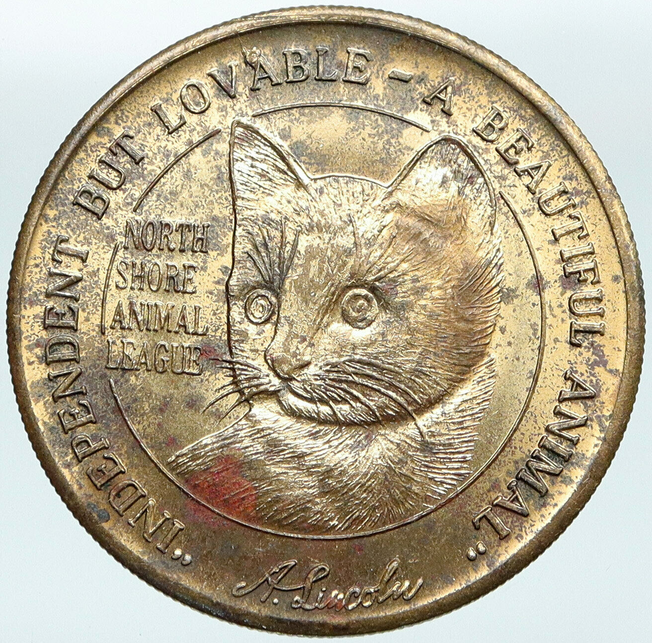 1930s UNITED STATES USA Animal Shelter Dog & Cat CUTE PETS Medal Token i88315