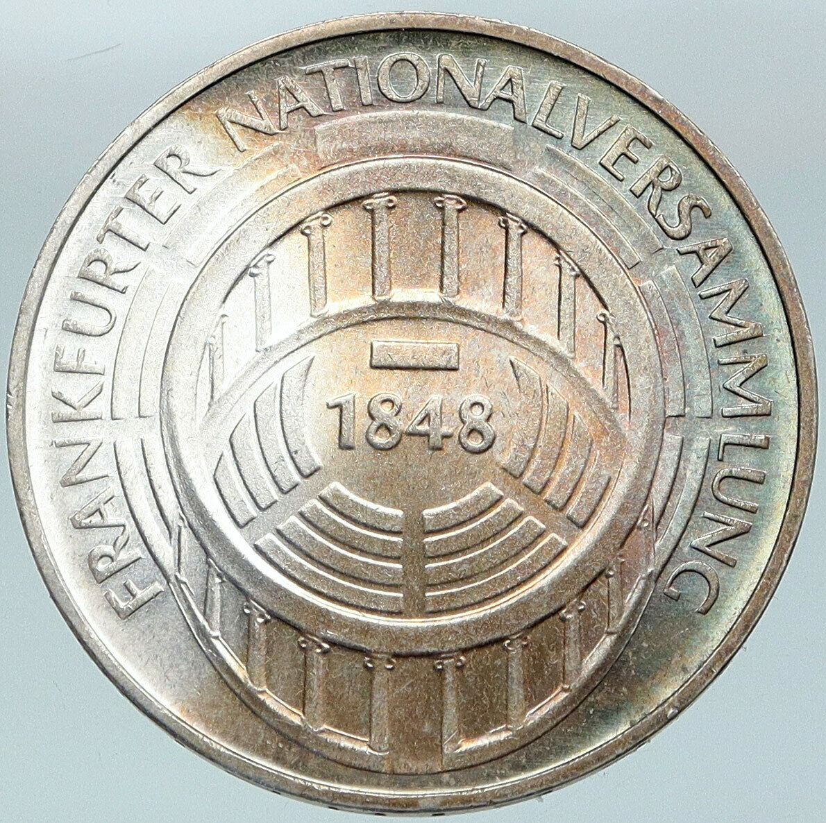 1973 GERMANY FRANFURT PARLIAMENT BUILDING Old Silver 5 Mark German Coin i88312