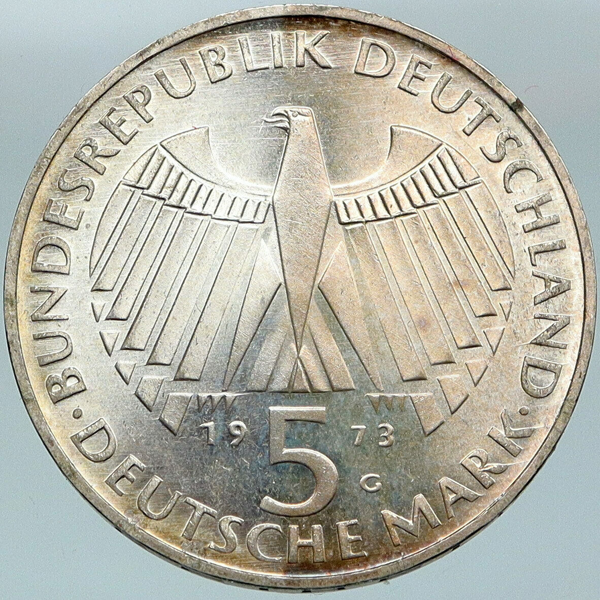 1973 GERMANY FRANFURT PARLIAMENT BUILDING Old Silver 5 Mark German Coin i88312