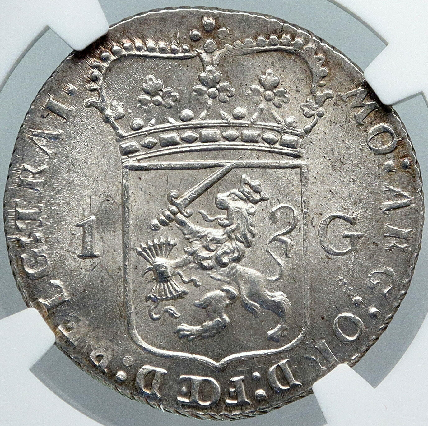 1794 NETHERLANDS Dutch Republic UTRECHT ANTIQUE Silver Gulden Coin NGC i88760