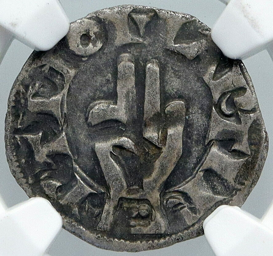 1200AD FRANCE Archbishopric BESANCON Old Silver Denier Medieval NGC Coin i88556