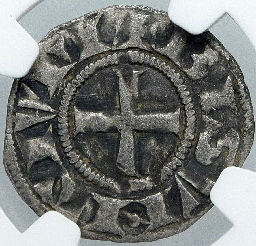 1200AD FRANCE Archbishopric BESANCON Old Silver Denier Medieval NGC Coin i88556