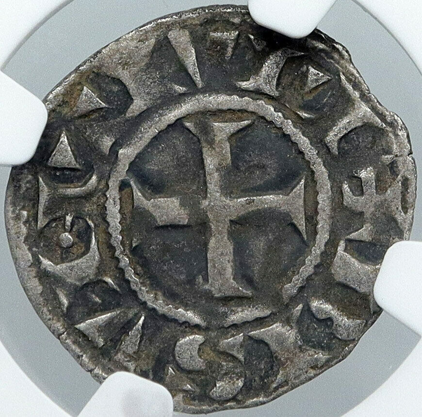 1200AD FRANCE Archbishopric BESANCON Old Silver Denier Medieval NGC Coin i88554