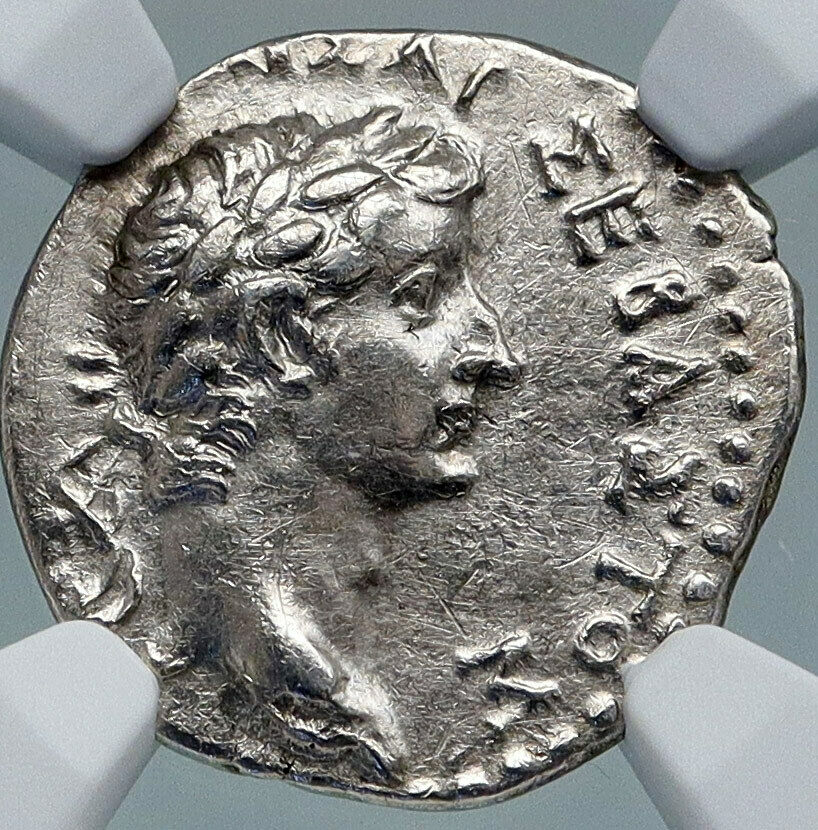 TIBERIUS Authentic Ancient 17AD Caesarea Cappadocia Silver Roman Coin NGC i87796