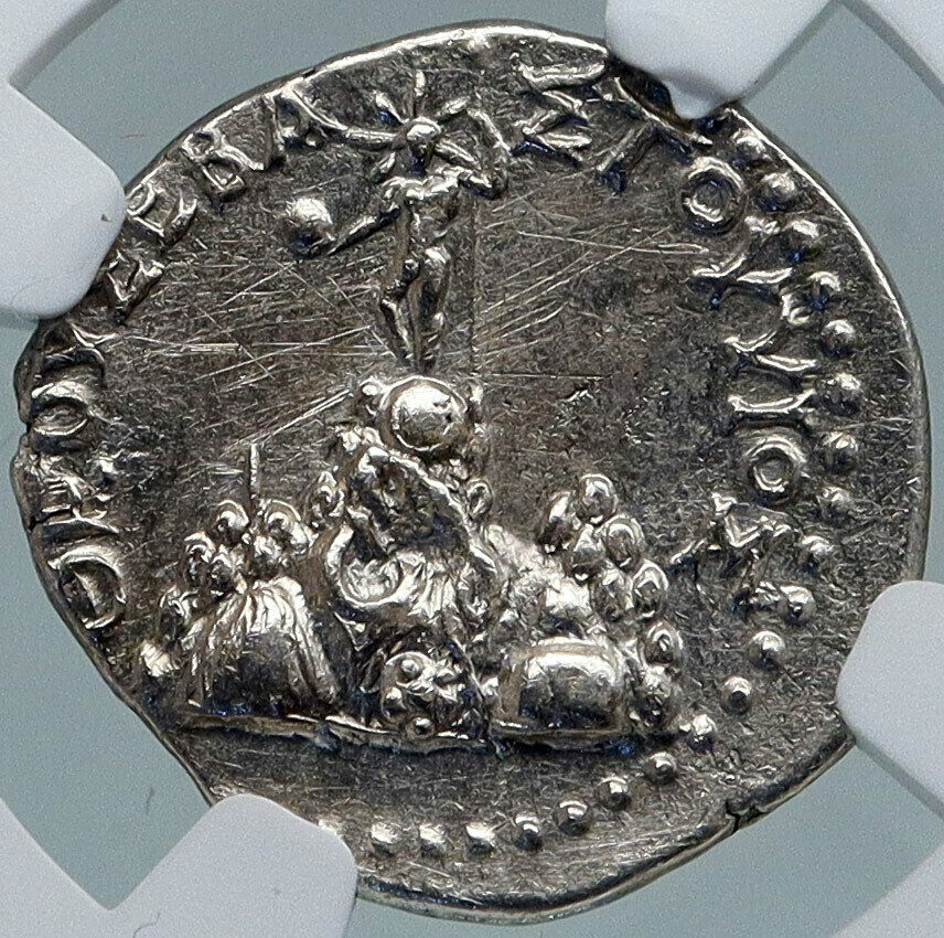 TIBERIUS Authentic Ancient 17AD Caesarea Cappadocia Silver Roman Coin NGC i87796