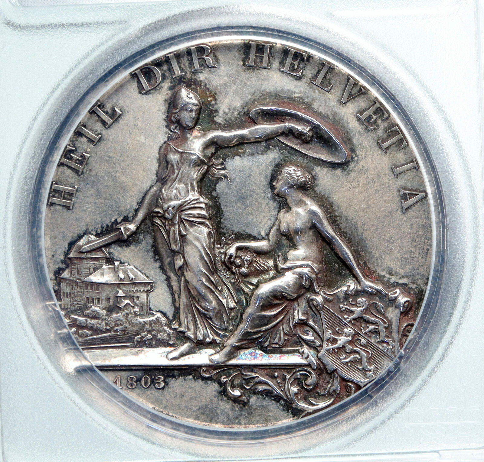 1890 SWITZERLAND Frauenfeld Shooting Festival OLD Swiss Silver Medal PCGS i88867