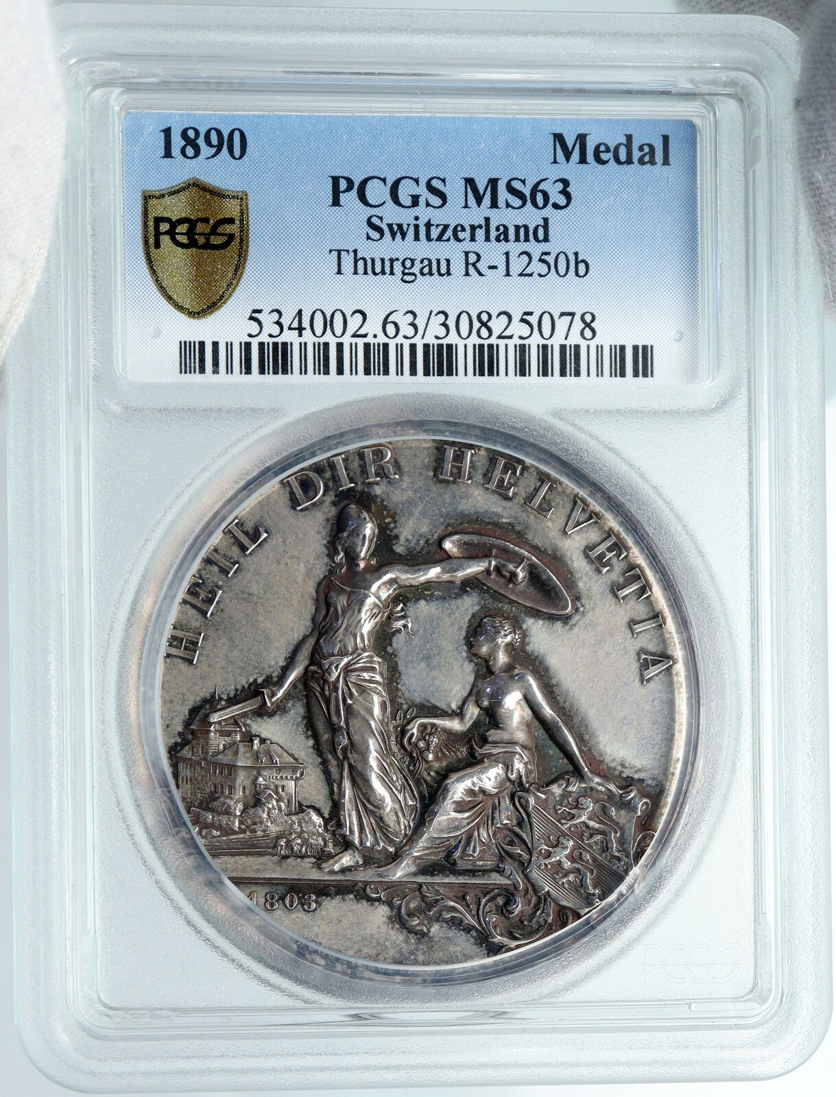 1890 SWITZERLAND Frauenfeld Shooting Festival OLD Swiss Silver Medal PCGS i88867